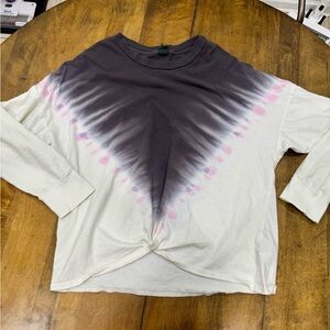 Wild Fable Black and Pink Tie-Dye Long Sleeve Top